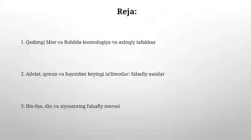 Qadimgi Misr va Bobildagi ilk falsafiy qarashlar 2