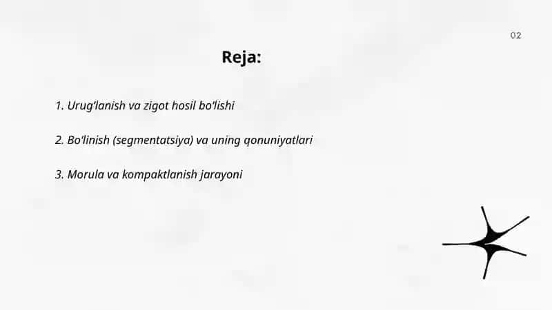 Proembrional rivojlanishning umumiy qonuniyatlari 2