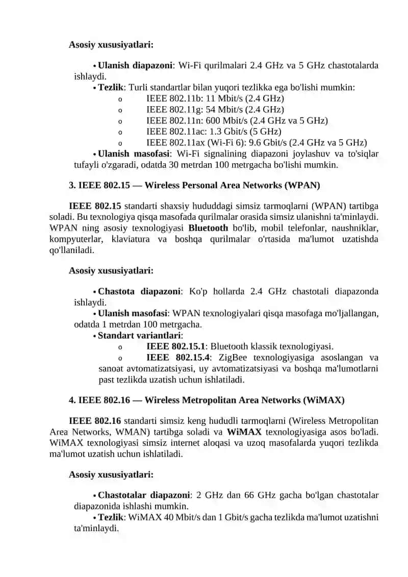 Kompyuter tarmoqlarida qoʻllaniladigan standart texnologiyalarni oʻrganish va ularni amaliy tatbiq etish 2