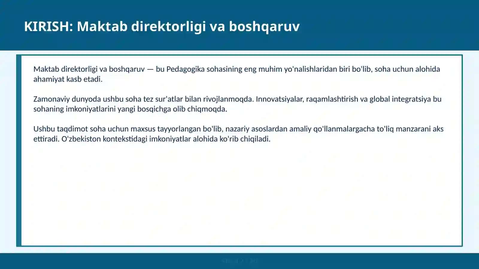 Maktab direktorligi va boshqaruv 2