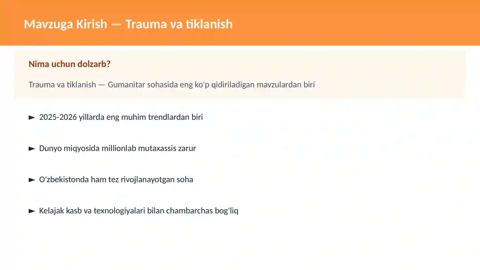 Trauma va tiklanish 2