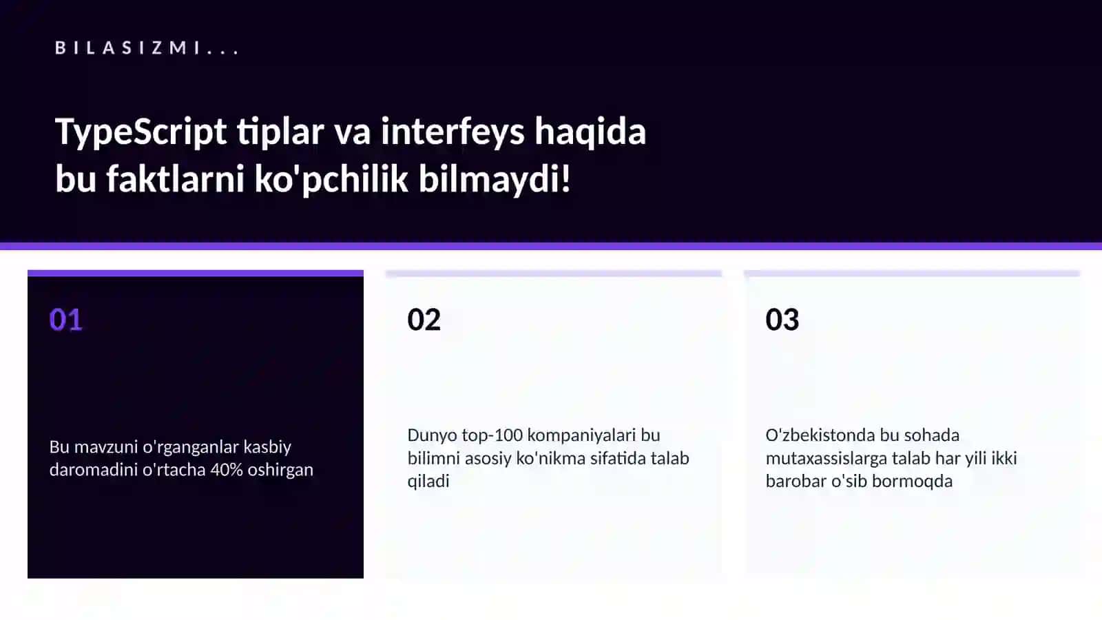 TypeScript tiplar va interfeys 2