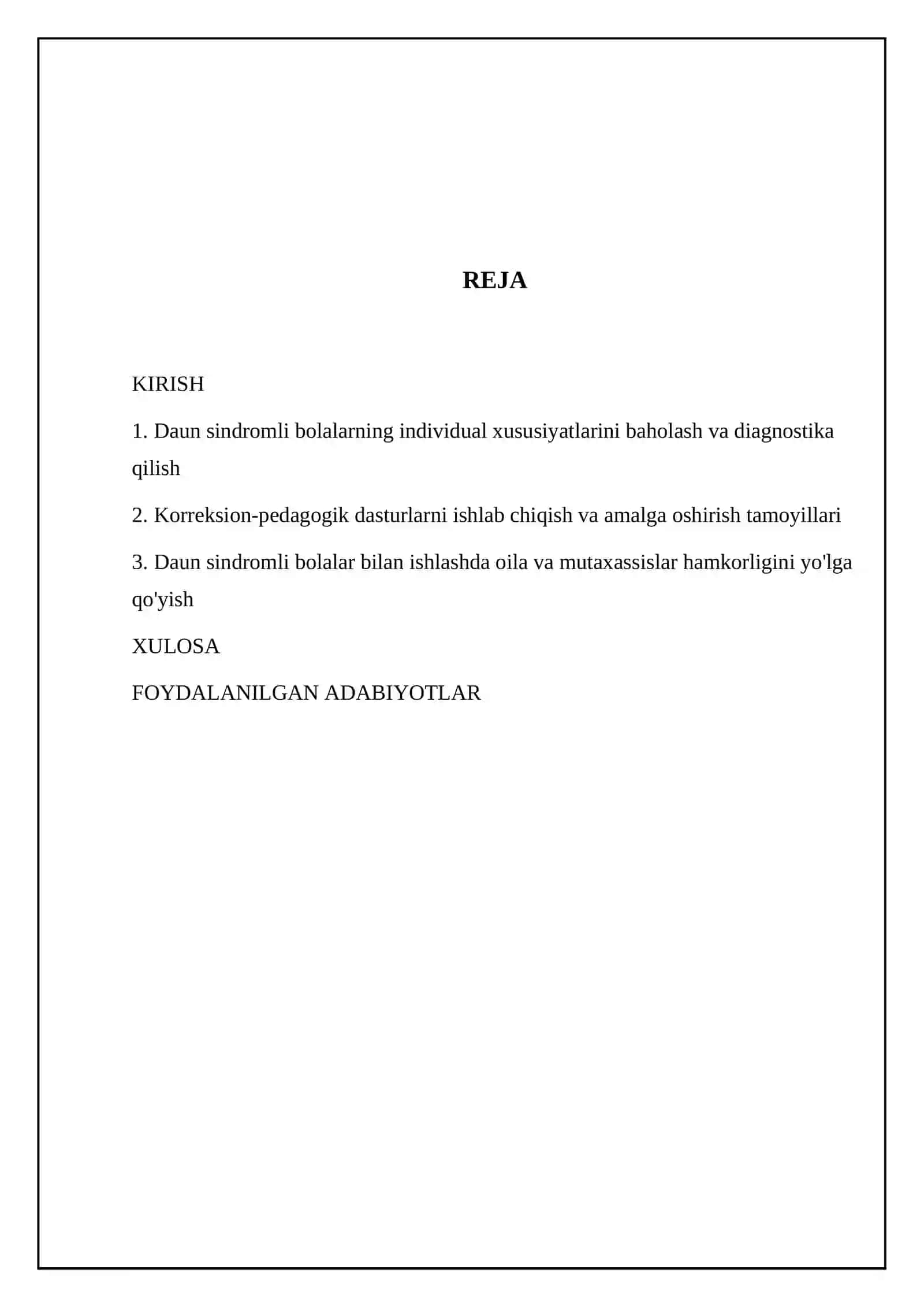 Daun sindromli bolalar bilan korreksion-pedagogik ishlarni tashkil qilish 2