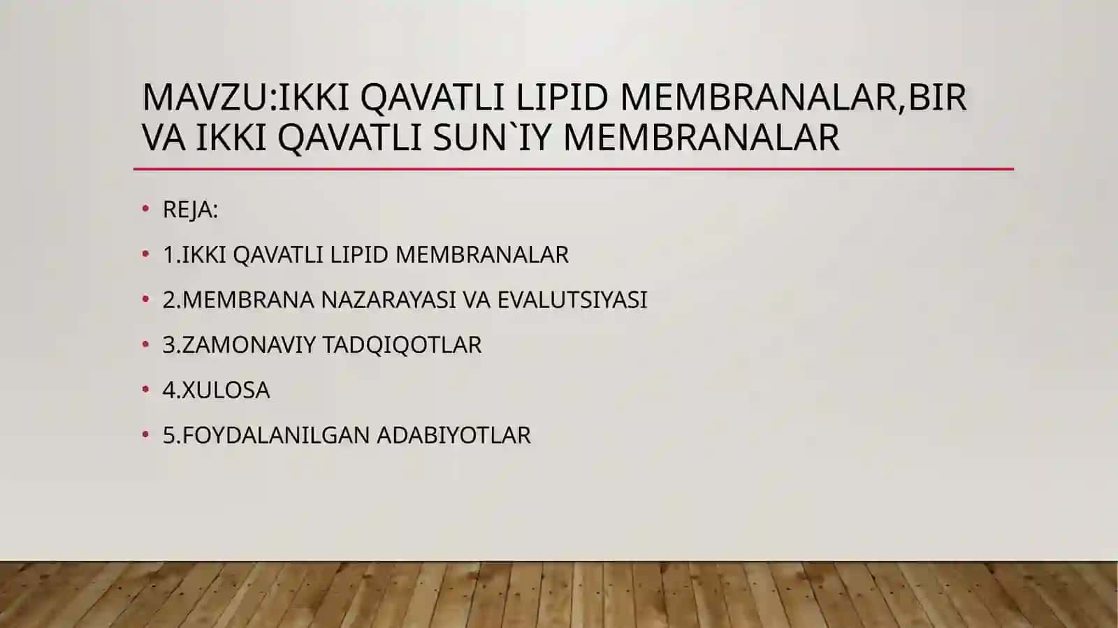 BIOLOGIYA[TURLARI BO`YICHA]SIRTQI TA`LIM SHAKLI4-BOSQICH 403-GURUH TALABASIG’ANIYEVA MAFTUNANINGBIOFIZIKA FANIDANJORIY NAZORAT UCHUNTAYYORLAGAN MUSTAQIL TA`LIM ISHI 2