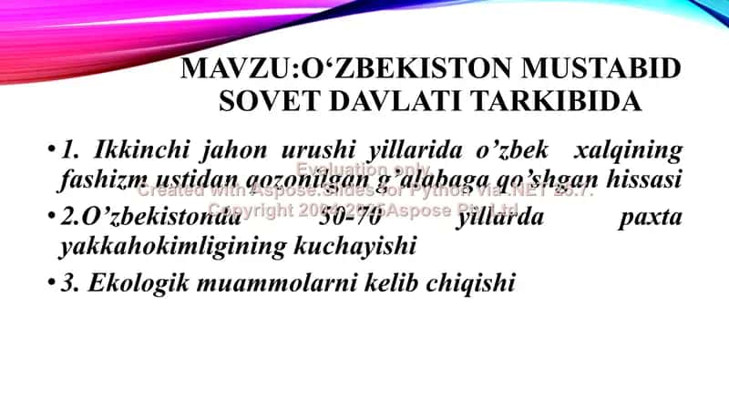 O‘zbekiston mustabid sovet davlati tarkibida 2