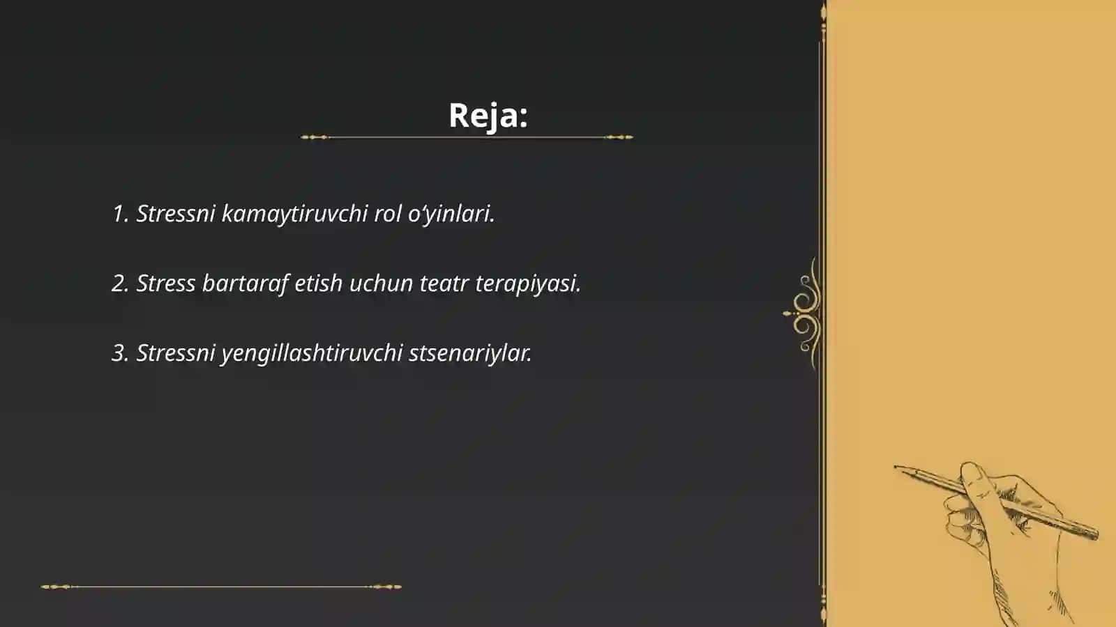 Stressni kamaytiruvchi rol o‘yinlari 2