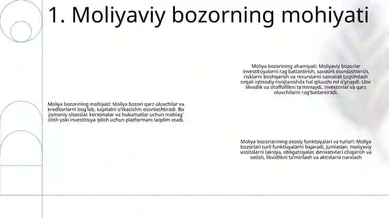 Moliyaviy Bozorning Mohiyati Zarurligi Asosiy Vazifalari Va Turlari 2
