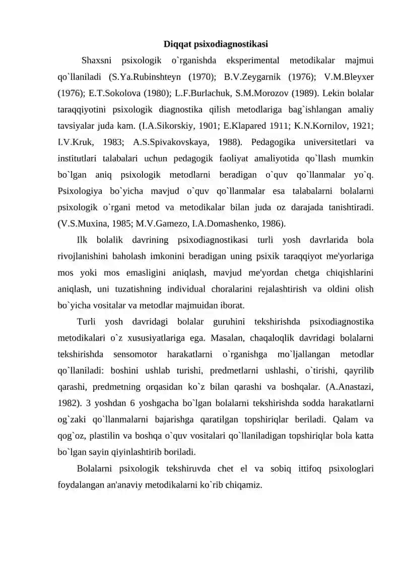 Diqqat psixodiagnostikasi 2