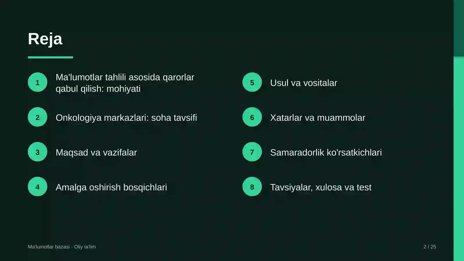 onkologiya markazlarida ma'lumotlar tahlili asosida qarorlar qabul qilish 1539 2