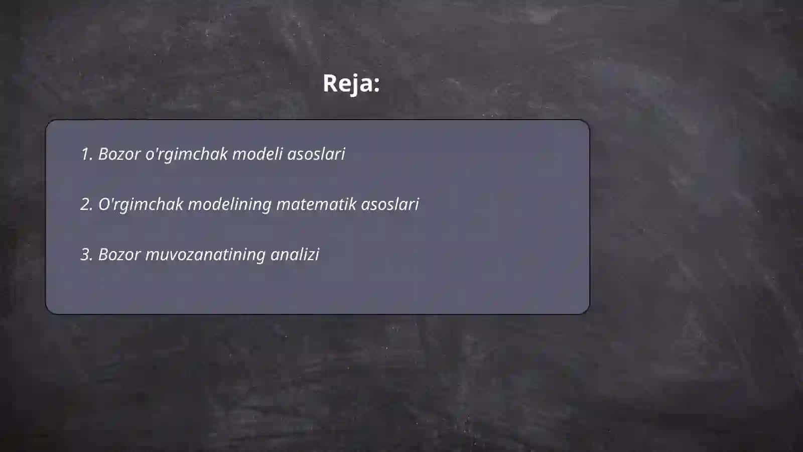 Bozor o'rgimchak modeli 2