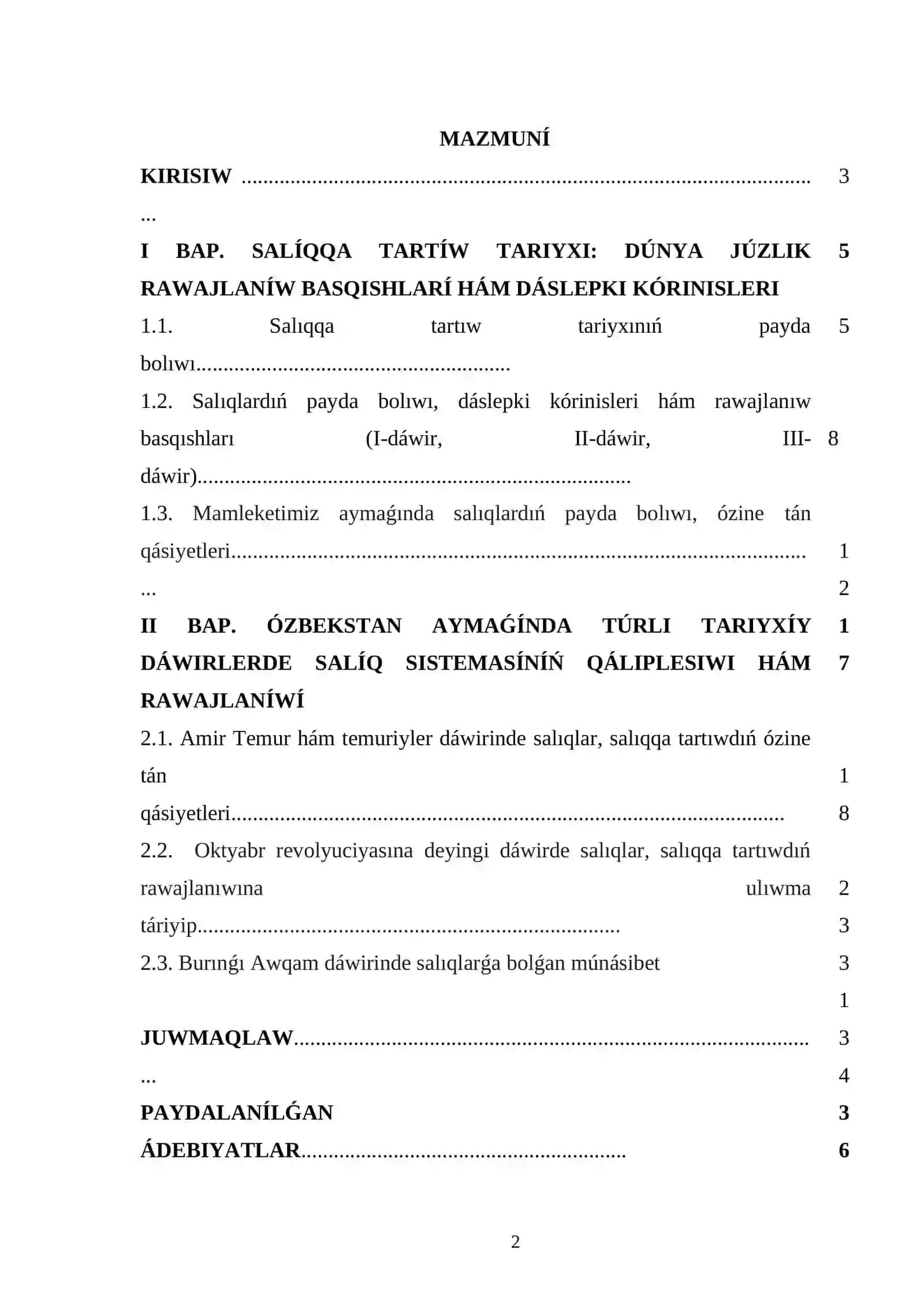 Salıqlardıń payda bolıwı hám rawajlanıwı 2