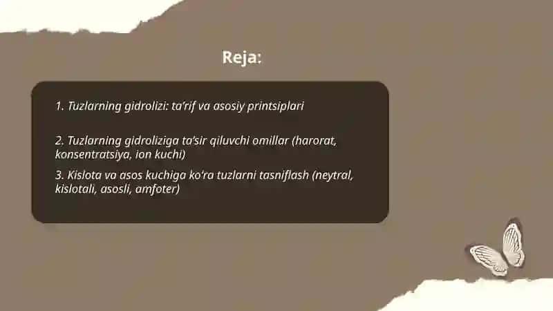 Tuzlarning gidrolizi 2