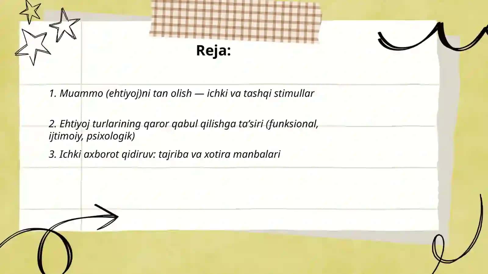 Xaridorning qaror qabul qilish jarayonining 5 ta bosqichini tavsiflang 2