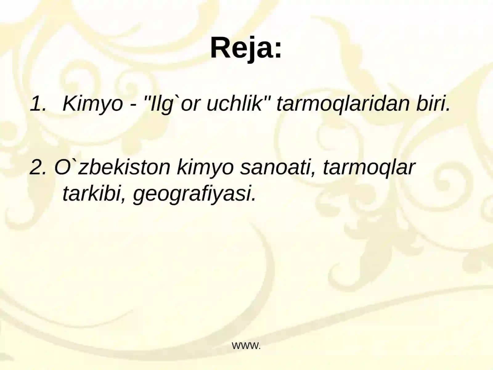 O`zbekistonning kimyo sanoati 2