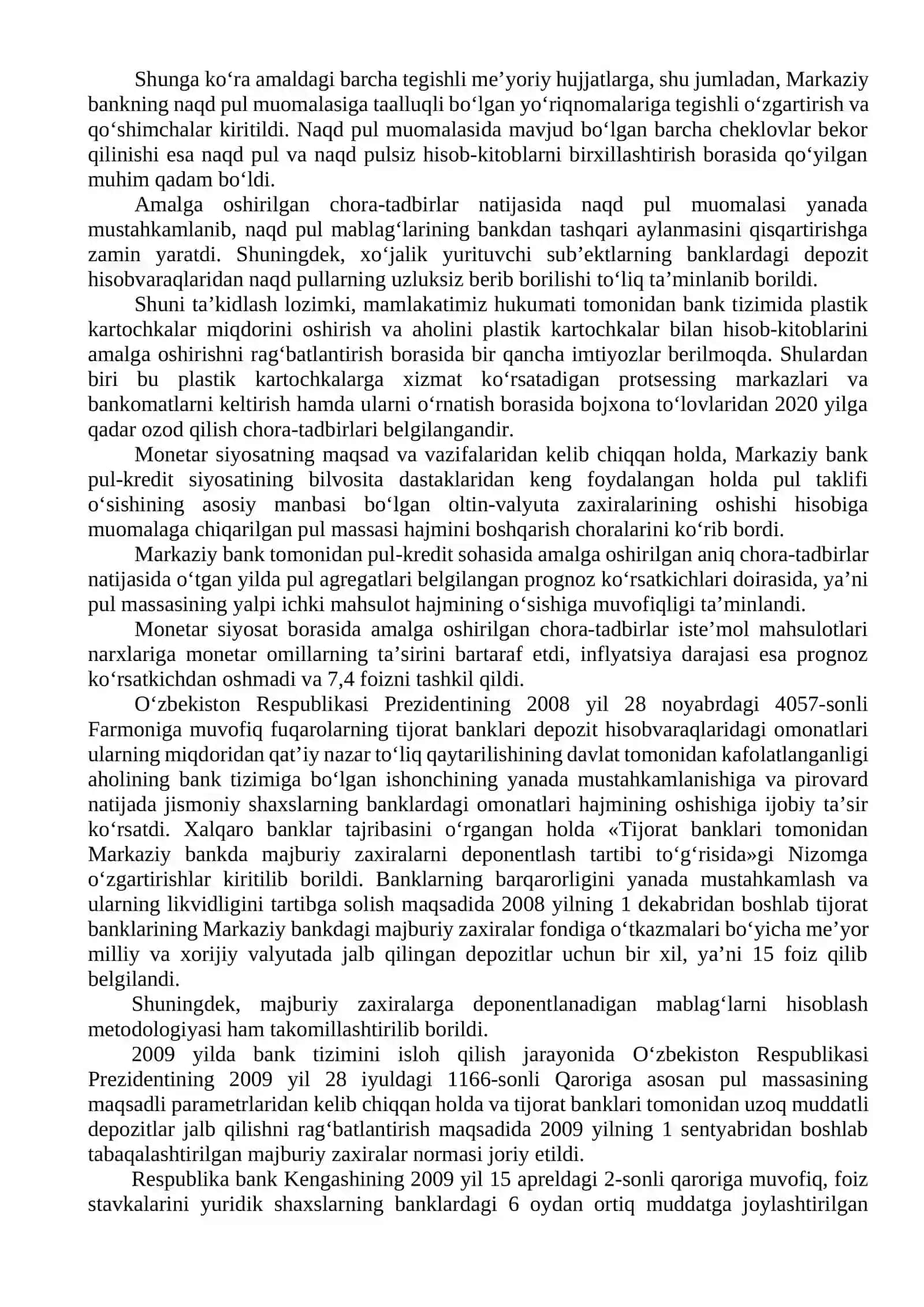 Tijorat banklari depozitlariga aholi va xo‘jalik sub’ektlari bo‘sh pul mablag‘larini jalb etish va bank xizmatlari turini rivojlantirish 2