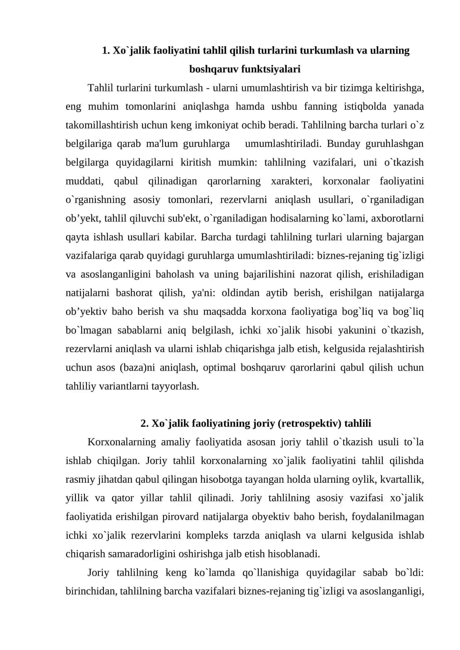 Iqtisodiy tahlilning turlari va ularning axborot manbalari 2