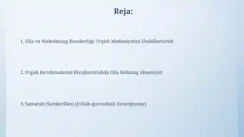 Oila va Maktabning Hamkorligi: O'qish Madaniyatini Shakillantirish 2