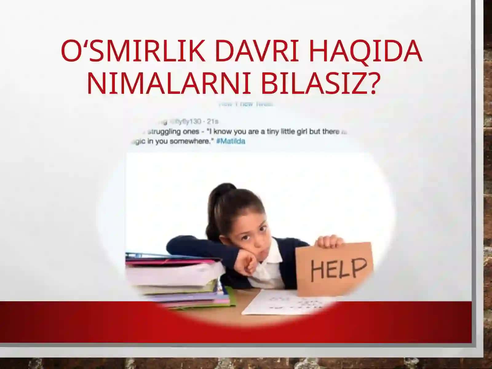 O‘SMIRLIKVAO‘SPIRINLIKDAVRI PSIXOLOGIYASI 2