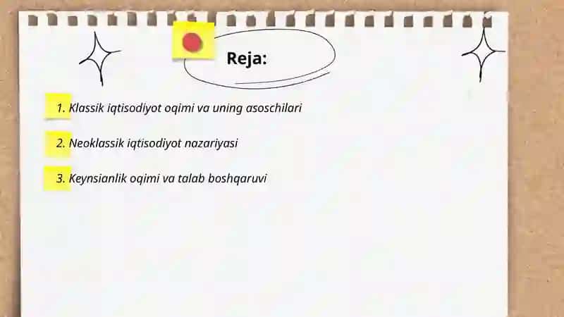 Iqdisodiyot nazaryasi fanidan oqimlar 2