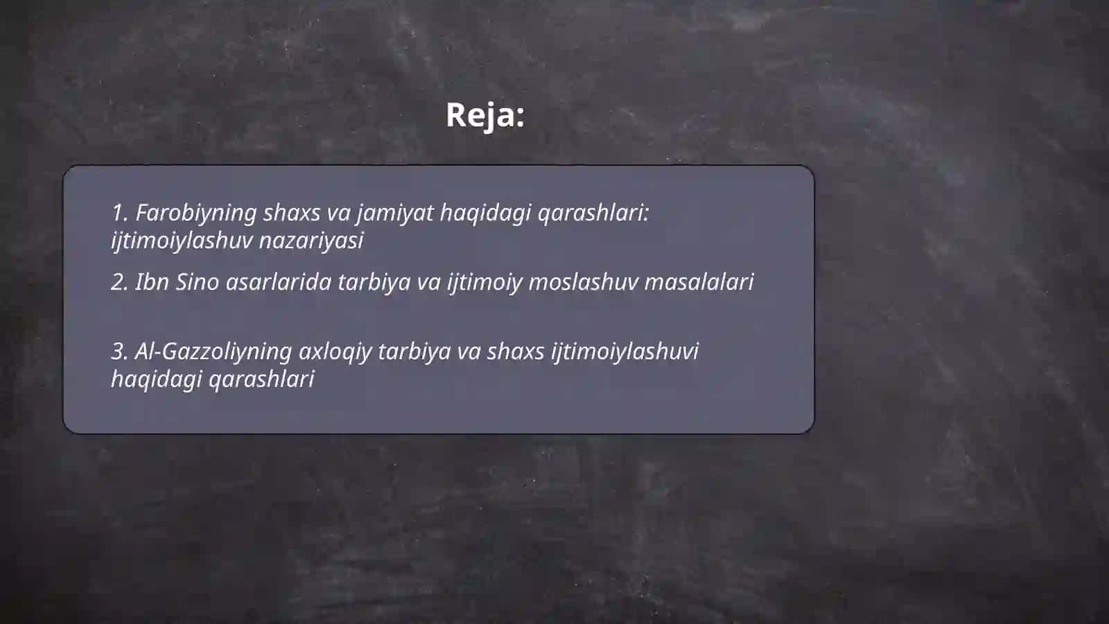 Sharq mutafakkirlari asarlarida shaxs ijtimoiylashuvi masalalarini yoritilishi. Xorijda ijtimoiy pedagogikaning rivojlanish tarixi 2