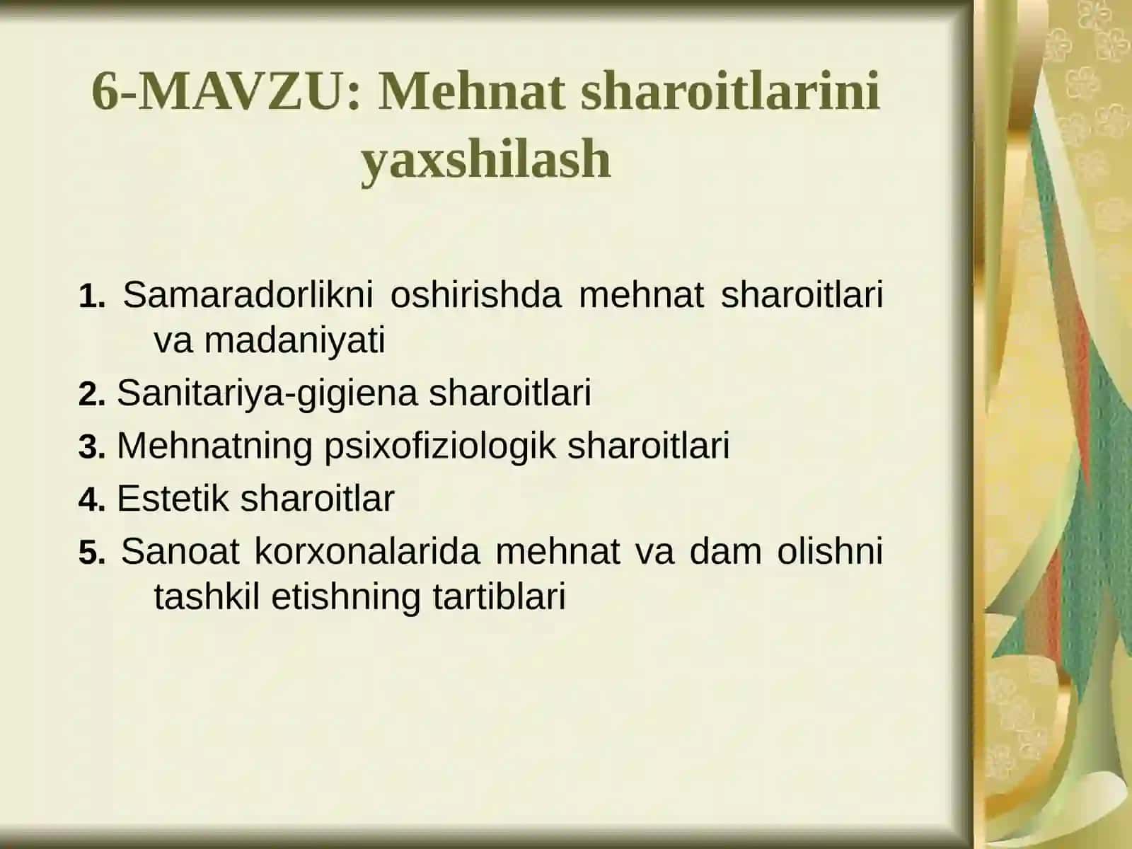 Mehnatsharoitlariniyaxshilash 2