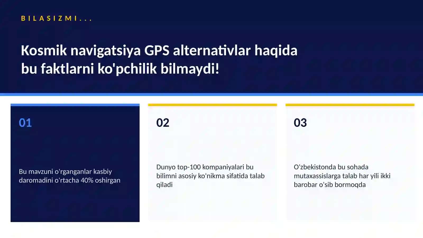 Kosmik navigatsiya GPS alternativlar 2