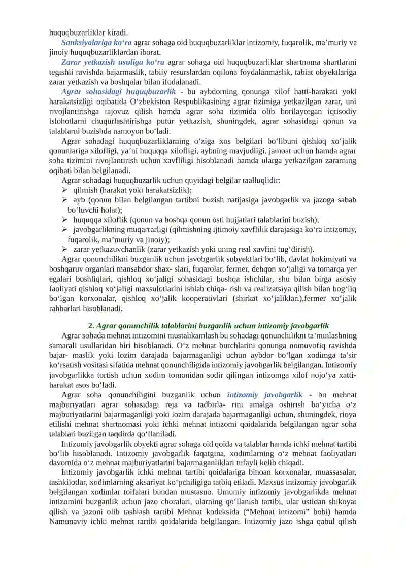 Agrar Qonunchilikni Buzganlik Uchun Yuridik Javobgarlik 2
