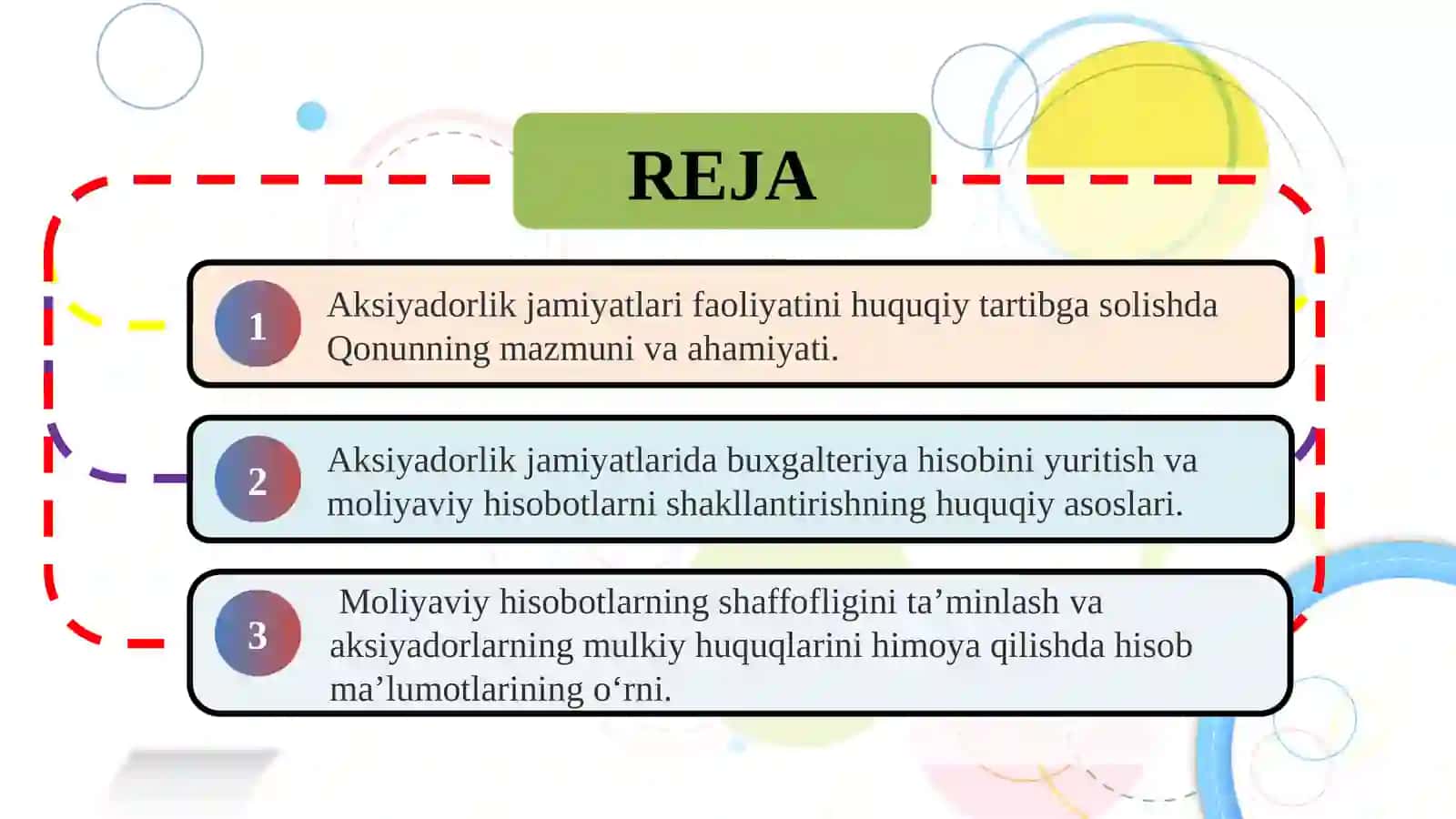 Aksiyadorlik jamiyatlari va aksiyadorlarning huquqlarini himoya qilish 2