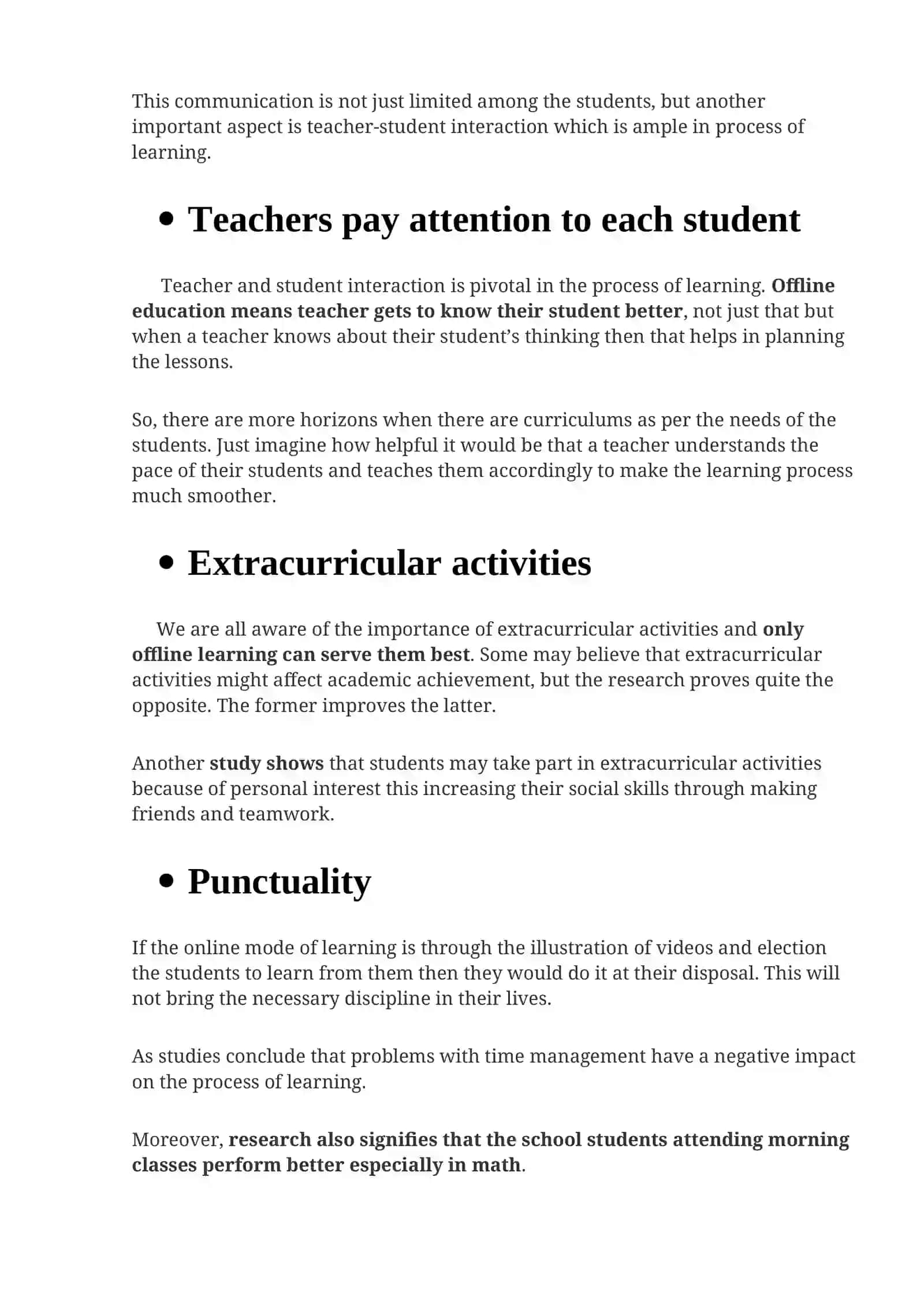 Advantages of offline education 2