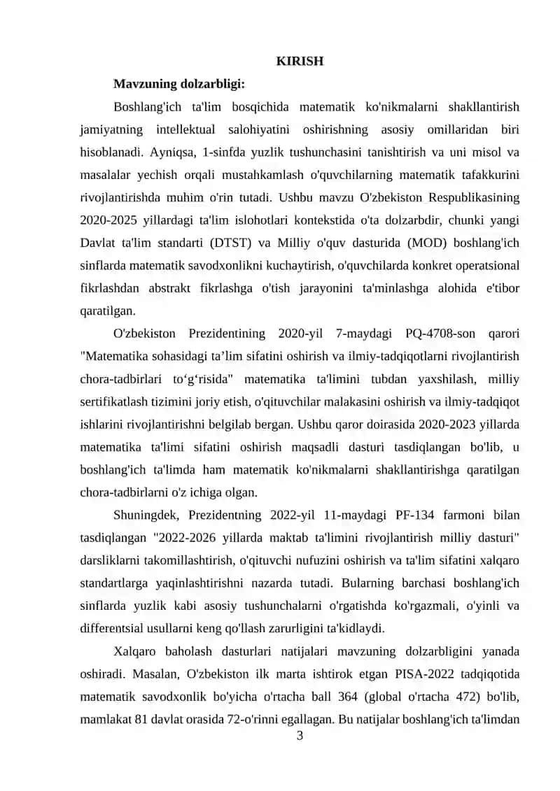 Yuzlik mavzusida misol va masalalar yechishga oʻrgatish metodikasi 2