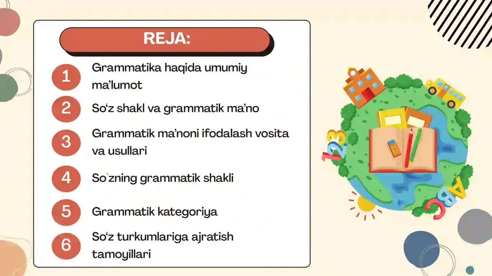 Grammatika, uning qismlari. Morfologiya haqida 2