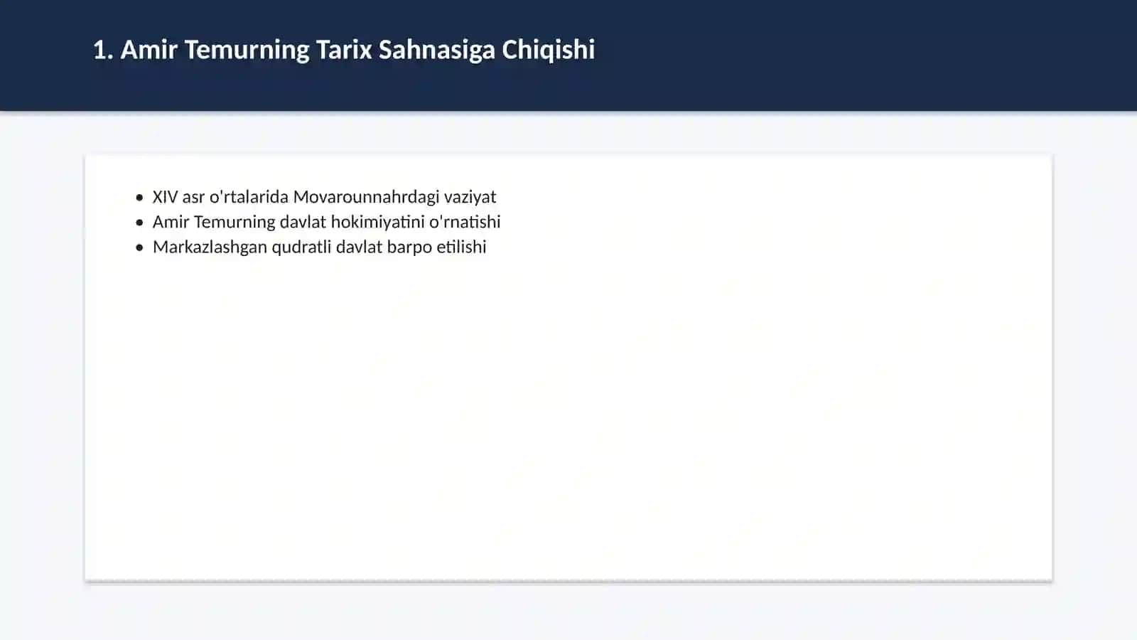 Amir Temur va Temuriylar davlati 2