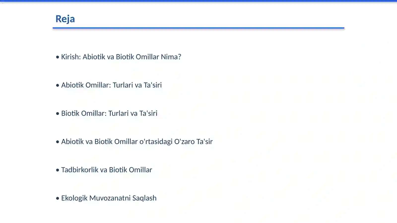 Abiotik va Biotik Omillarni O‘rganish 2