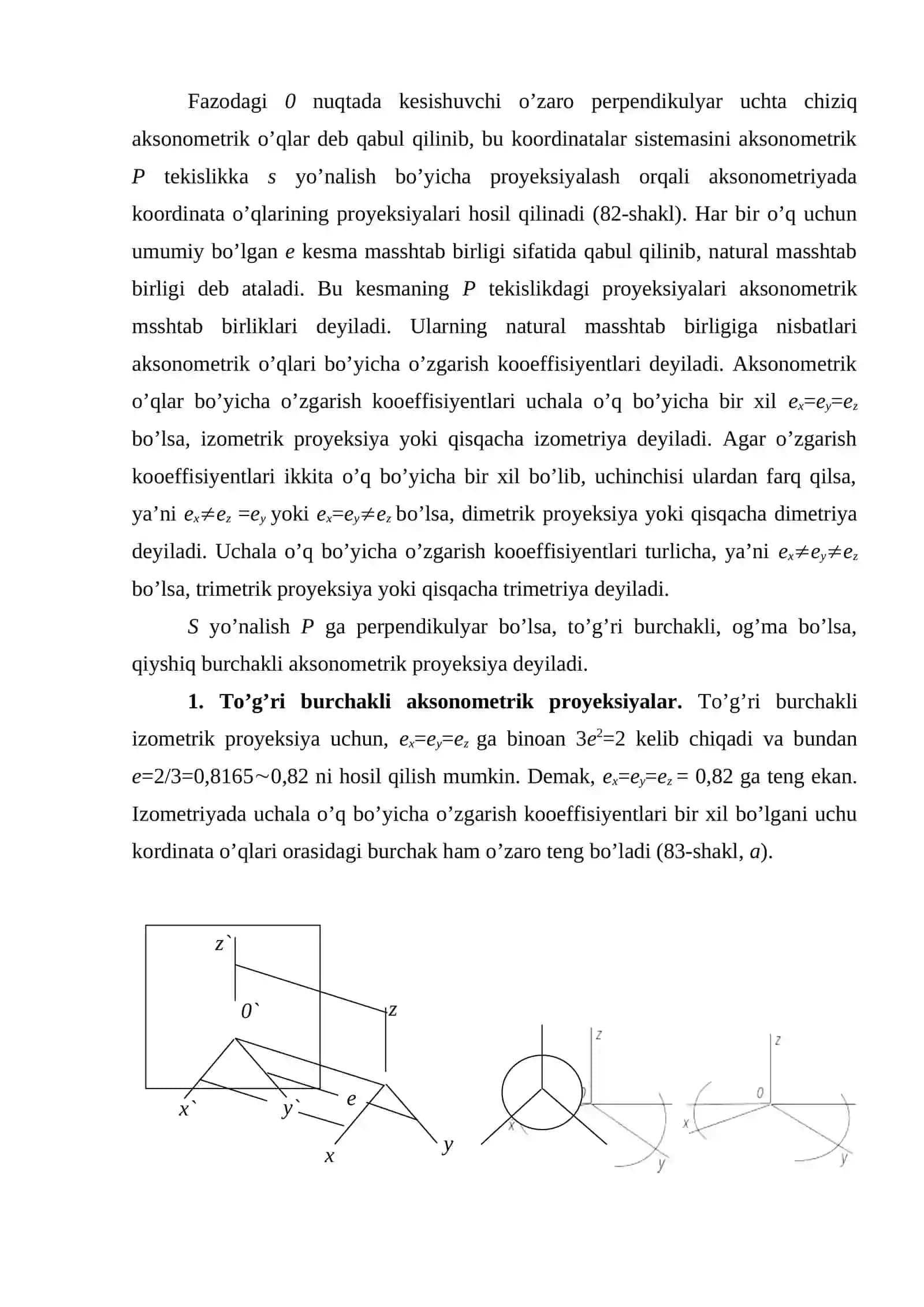 Aksionometrik va affinli proyeksiyalash 2