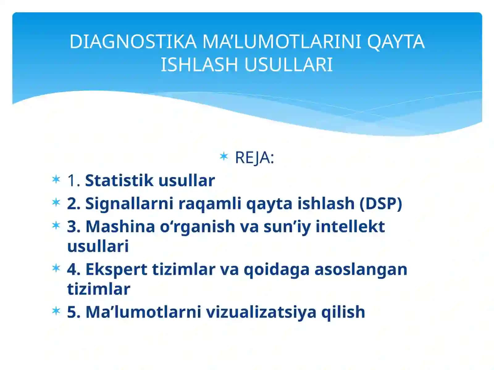 Elektromexanik tizimlarning diagnostikasi va ishonchliligi 2