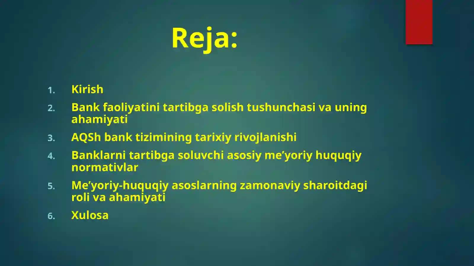 AQShda bank faoliyatini tartibga solish me'yoriy huquqiy asoslari va ularning zamonaviy shariotdagi ahamiyati 2