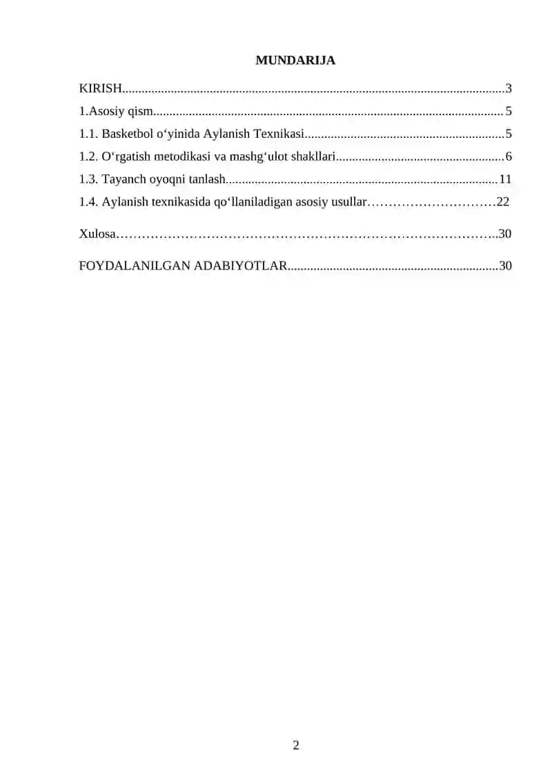 Sport o‘yinlari va uni o‘qitish metodikasi 2