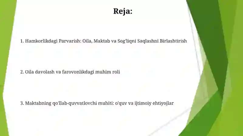 Hamkorlikdagi Parvarish: Oila, Maktab va Sog'liqni Saqlashni Birlashtirish 2