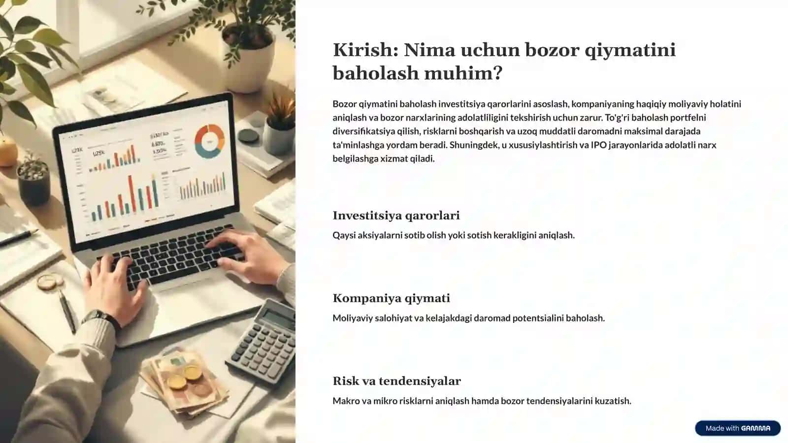 O'zbekistonda Aksiyalar va Qimmatli Qog'ozlarning Bozor Qiymatini Baholash 2