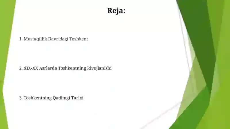 Toshkent shahri tarixi va rivojlanish xususiyatlari 2