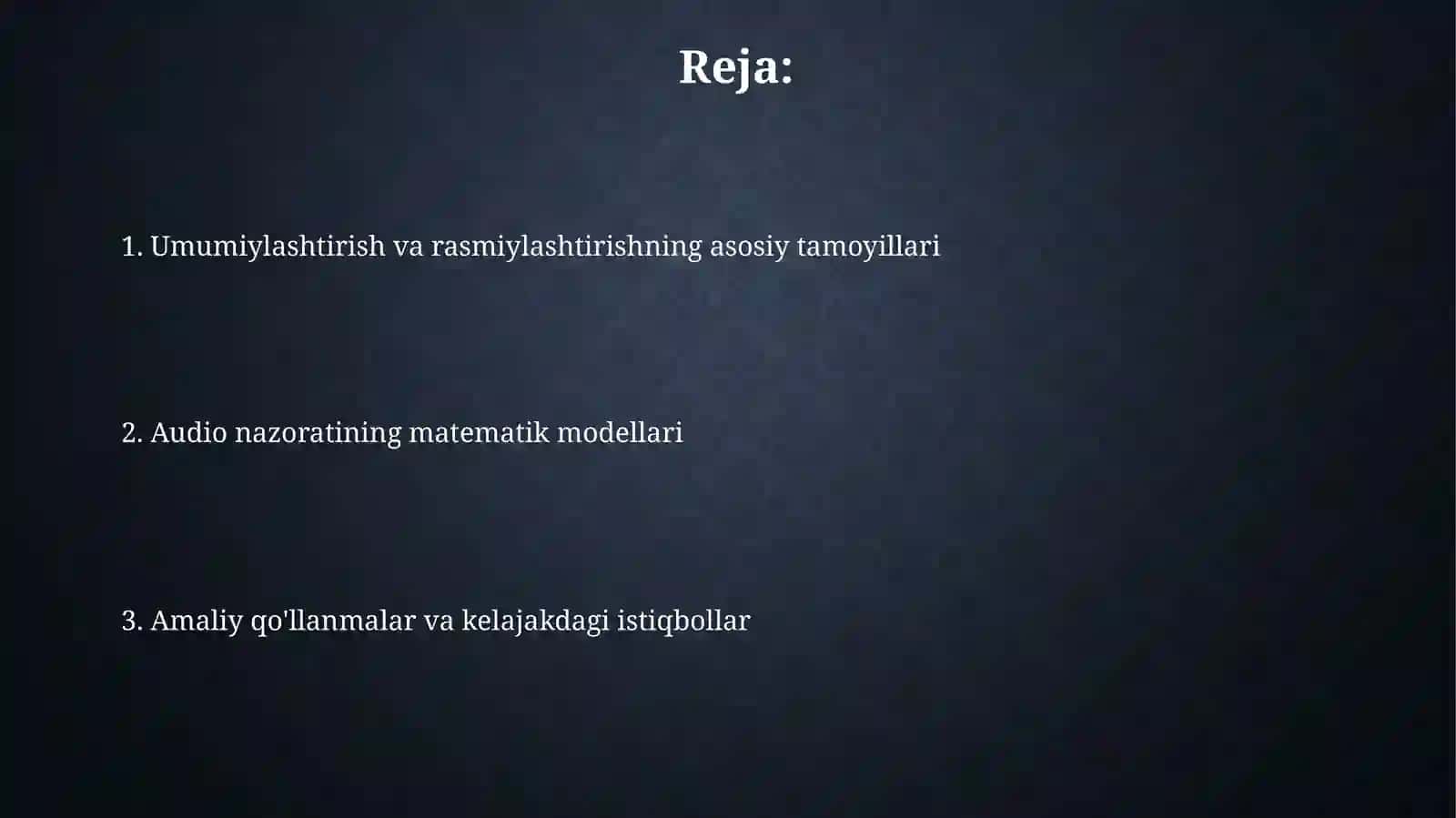 Ovozli Boshqaruvni Umumiylashtirish va Rasmiylashtirishga Kirish 2