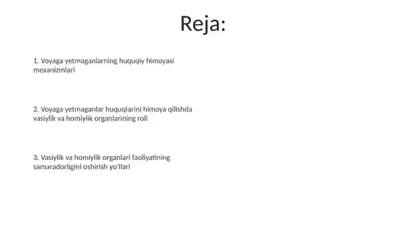 Vasiylik va homiylik organining voyaga yetmaganlarni huquqlarini himoya qilish 2