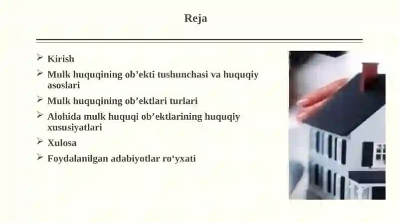 MULK HUQUQINI OB’EKTLARI 2