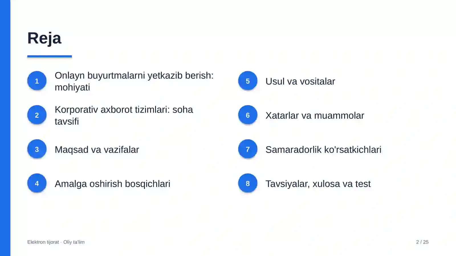 Korporativ axborot tizimlarida onlayn buyurtmalarni yetkazib berish 2