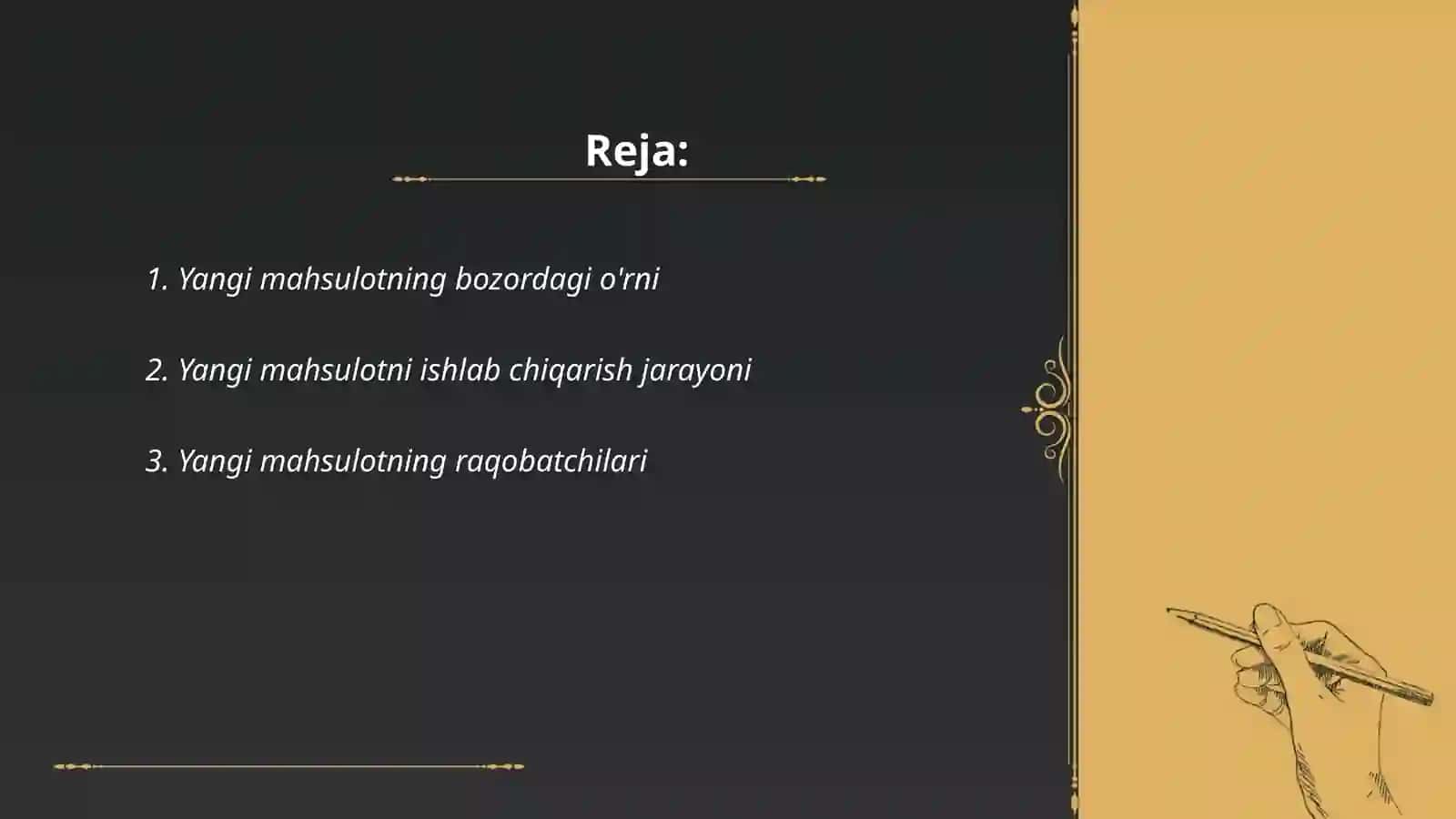 Yangi mahsulotning bozordagi o'rni 2