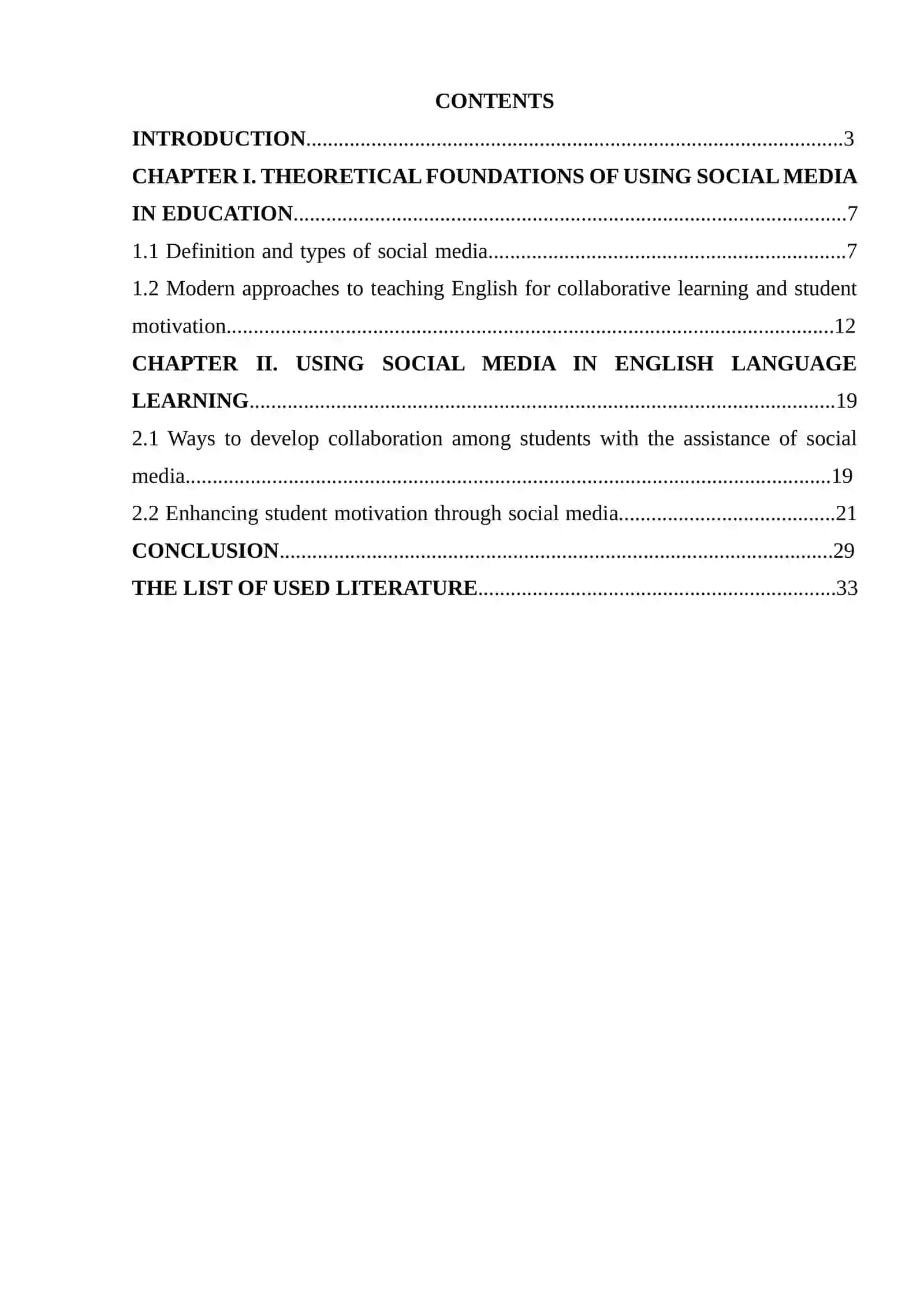 English Faculty - Course Work 2