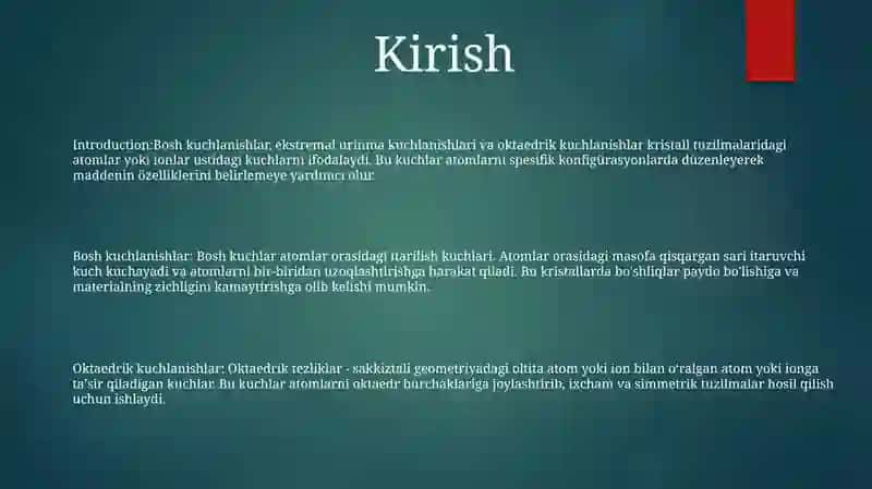 Bosh Kuchlanishlar Ekstremal Urinma Kuchlanishlar Va Oktaedrik Kuchlanishlar 2