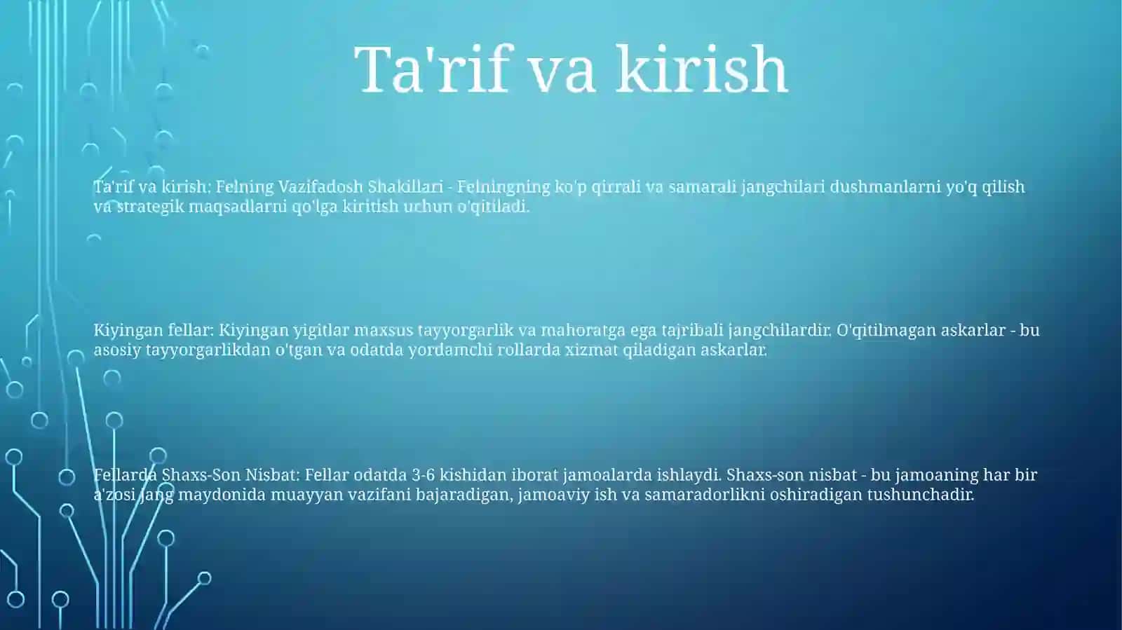 Felning Vazifadosh Shakillari Õtimli Õtimsiz Fellar, Fellarda Shaxs-Son Nisbat 2