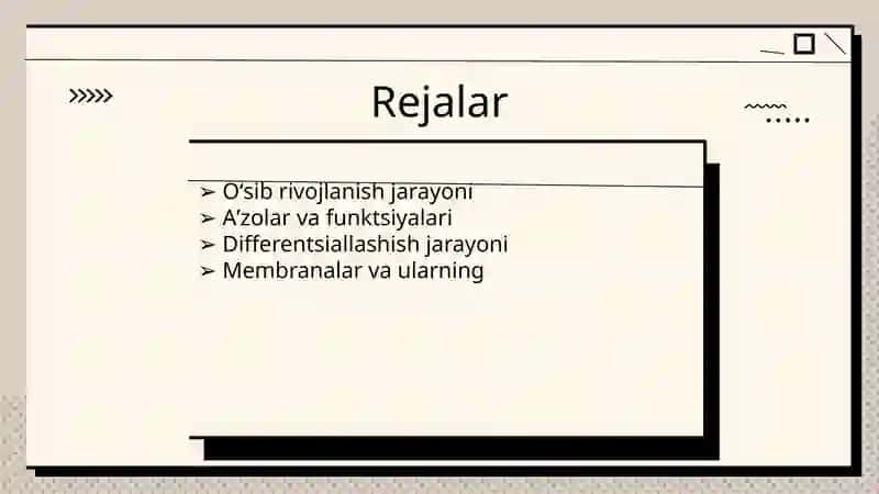 OʻSIB RIVOJLANAYOTGAN ORGANIZIM AʼZOLARINI TOʻLIQ DIFFERENTSIALLASHISHIDA MEMBRANADAGI KOCHISH VA TRANSPORT JAROYANLARINI AHAMIYATI VA XUSUSIYATLARI 2