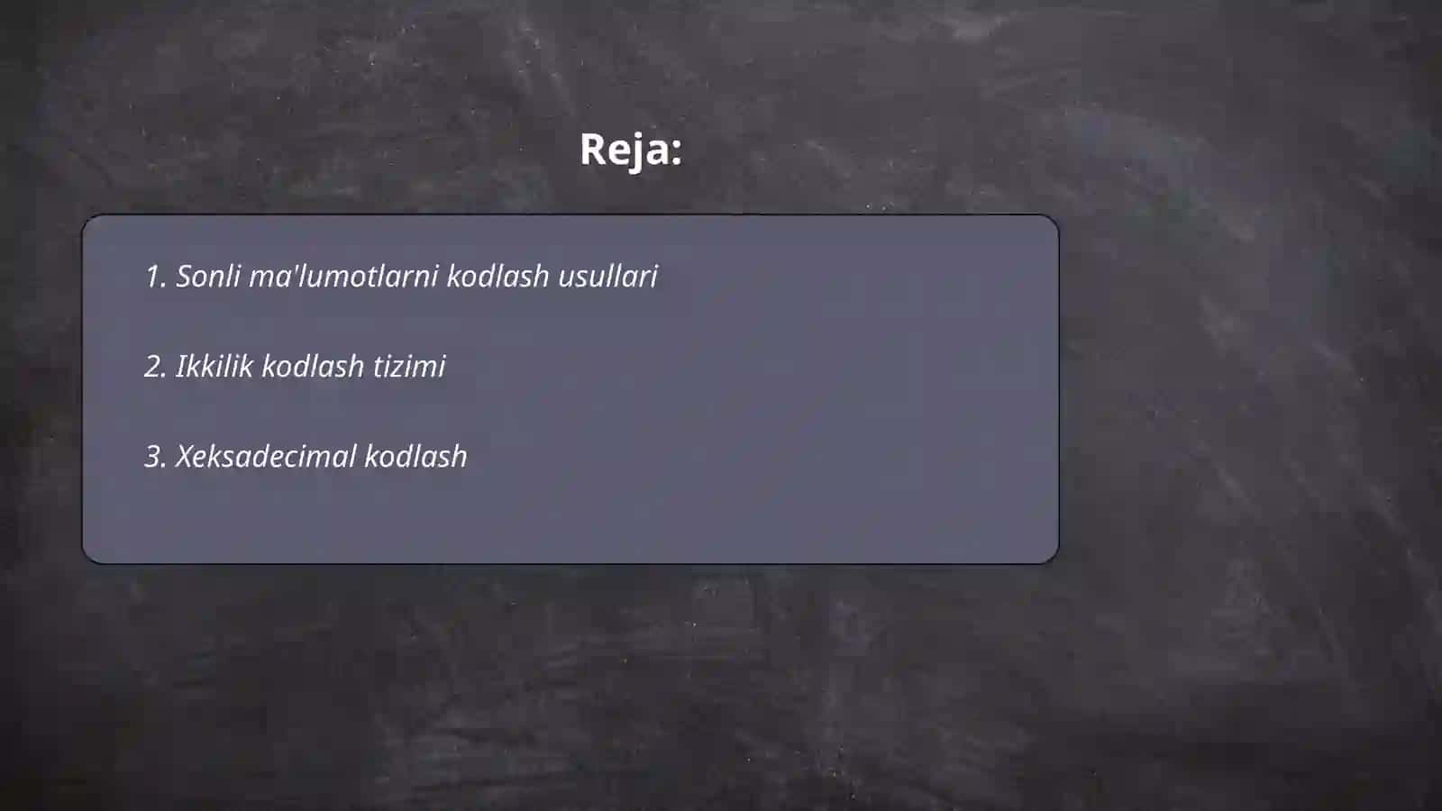 Sonli ma'lumotlarni kodlash usullari 2